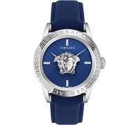 Versace V-Code Collection Orologio da uomo di lusso con cinturino blu e quadrante con cassa in acciaio inossidabile, In acciaio inox, OS, Versace | Codice V