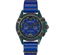 Versace Orologio Cronografo al Quarzo Svizzero Uomo con Cinturino in Plastica VEZ701122