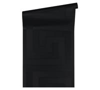 Versace Greco Chiave Carta da Parati 10m X 70cm - Nero 935234 Nuovo