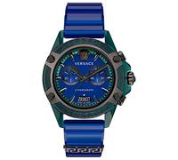 Versace Orologio Cronografo al Quarzo Svizzero Uomo con Cinturino in Plastica VEZ701122