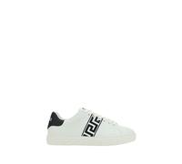 Versace White Calf Leather Bos Taurus Low Top Sneakers - EU40/US7
