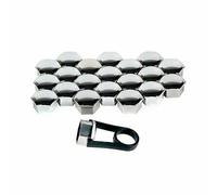 VERSACO SET 4 COPRI BULLONI RUOTA AUTO PNEUMATICO CROME ARGENTO 19 mm