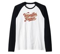 Versailles Francia Script Royal And Gold Print Maglia con Maniche Raglan