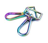 VersaKits 10 moschettoni girevoli da 2,5 cm, con anello a D arcobaleno, per borse, portachiavi, cinghie