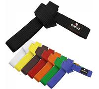 VERSAL Cintura per karate per arti marziali, 100% cotone, cintura colorata per judo, bjj, taekwondo, Jiu Jitsu (giallo, 240 cm)