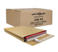 versando - 100 buste da spedizione pieghevoli, formato DIN B4 (250 x 353