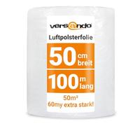 versando 2 pluriball extra forti premium, 100m x 0,5m e un rotolo di nastro adesivo 19mm x 66m per spedizioni, imballaggi, traslochi rotolo di pluriball LPF