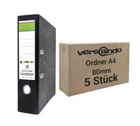 versando 5 raccoglitori di alta qualità, formato DIN A4, dorso 8 cm,