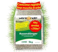 versando 5kg di concime per prato primavera fino a 250m²: contrasta muschio e erbacce per un prato sano e di un verde intenso concime primavera ad effetto immediato - qualità premium