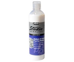 Versando Medio Pebeo Studio Acrilico 500ml Bottiglia Clear Gloss Mix con Pittura