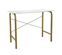 Versanora Teamson Home 40" Scrivania Tavolo Per Ufficio Finto Marmo Ottone/Bianco VNF-00092