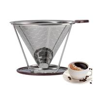Versare sopra il contagocce di caffè in acciaio inossidabile,Versare sopra il contagocce di caffè - Caffè in acciaio inox per versare,Cono per caffettiera a goccia in metallo riutilizzabile, colino da