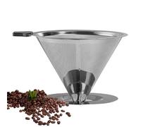 Versare sul gocciolatore del caffè, versare sul caffè,Filtro riutilizzabile in acciaio inossidabile - Caffettiera da versare sopra senza carta, facile da pulire, filtro riutilizzabile, gocciolatore a