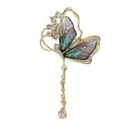 Versatile Butterfly Tassels Accessory Modern Waterdrops Inspired Detailing Sturdy Alloy Brooch For Casual Formal Wear Tassels Butterfly Jewelry