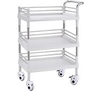 Versatile Carrello di utilità di laminazione a 3 Livelli per i saloni di Bellezza, Uso Medico e Spa, Caratteristiche corrimano e Ruote Lisce, Supporti Fino a 150kg, Design Compatto