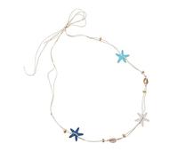 Versatile catena a due vie con stella marina gioielli per il corpo con cordoncino in pelle morbida accessorio per le vacanze per stili casual abbinati gioielli alla moda con conchiglia e stelle marine