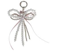 Versatile ciondolo a forma di farfalla con perle e fiocco per borse, migliora il tuo stile quoziente allo shopping o agli incontri sociali per feste e appuntamenti