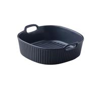 Versatile Ciotola quadrata for cottura del riso e formaggio for forno a microonde(Nero,17.7cm)