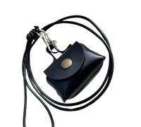 Versatile custodia portamonete in pelle PU borsa collana per chiave moneta auricolare rossetto piccola borsa collana per donna moderna, Nero
