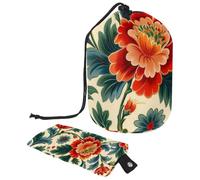 Versatile e chic: grande borsa per il trucco con chiusura a coulisse, una soluzione elegante per l'organizzazione di articoli da toeletta da donna, bellissimi fiori, Multicolore,