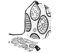 Versatile e chic: grande borsa per il trucco con chiusura a coulisse, una soluzione elegante per l'organizzazione di articoli da toeletta da donna, uova di Pasqua bianche e nere, Multicolore,