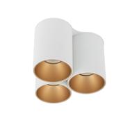 Versatile Faretto Spot da Soffitto Oro Bianco 3x GU10 Piccolo B: 16,5cm Montata