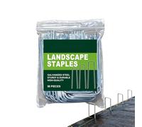 Versatile Garden Stake - Landscape Support Stakes, 1.57x0.08x3.93 Inches Ground Stake with 50 Pieces, Galvanized Steel Plant Support, Ground Peg, Garden Peg for Securing Fences Tents and Decorations