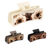 Versatile Leather Hair Clip, Durable Western Hair Clips, Strong Hold Hair Clips, Thick Hair Accessories with Strong Hold for Thick or Thin Hair 4.13 x 1.97" for Stylish Looks (1 Set)