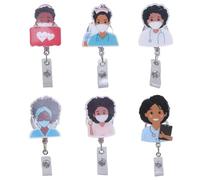 Versatile Nero Medico Infermiere Badge Reel Bundle Pratico Porta Badge Per Il personale ospedaliero e le istituzioni sanitarie Forniture Etniche Diversità