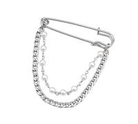 Versatile Perle Collare Pin Gioielli Strass Spilla di Cristallo Collare Risvolto Pin Perle Strass Cristallo Novità Puntelli Gioielli Moda Pin Ashion, Misura unica, come descritto