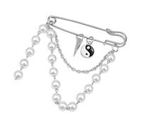 Versatile Perle Collare Pin Gioielli Strass Spilla di Cristallo Collare Risvolto Pin Perle Strass Cristallo Novità Puntelli Gioielli Moda Pin Ashion, B, Taglia unica