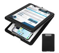 Versatile portablocco A4 con coperchio in elegante nero - Materiale PP impermeabile e antimacchia