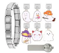 Versatile set di ciondoli italiani in acciaio inossidabile per uomini e donne accessori moda kit catena a mano di Halloween fascino personalizzabile