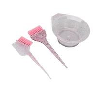 Versatile Set di Pennelli per Tintura per Capelli con Maniglia Anti -slittamento Facile Usatura di Casa e Salone - Pettinatura Tinte Parrucchiere 3pcs e Pennello Colorare in Rosa (Roseo)