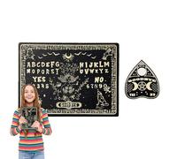 Versatile Spirit Board Game, Miniature Wooden Divination Board with Planchette, Dowsing Metaphysical Decoration for 2+ Players, 12,99 x 8,66 x 0,31 pollici, Black