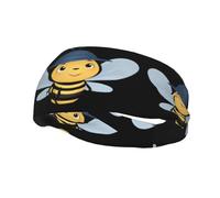Versatile Sports Sweatband Little bee wearing a hat Printed - Stretchable and Moisture-Wicking Headband for Yoga Fitness