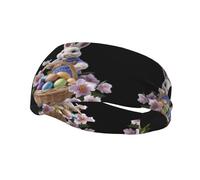 Versatile Sports Sweatband Little rabbit decorating easter eggs Printed - Stretchable and Moisture-Wicking Headband for Yoga Fitness