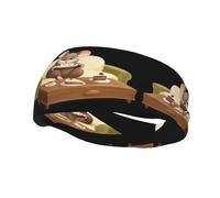 Versatile Sports Sweatband Mouse eating cake on the sofa Printed - Stretchable and Moisture-Wicking Headband for Yoga Fitness