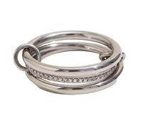 Versatile strato ansioso anelli con pietre eleganti robusto titanio acciaio gioielli moda pezzi dichiarazione per lei gioielli in acciaio donna, come descritto, come descritto