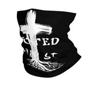 Versatili Headwrap,Jesus Cross Pray Verse Rooted in Christ White,Protezione del Viso Protezione UV Sciarpa al Collo per Yoga Escursionismo Campeggio 26X30cm