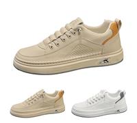 Versatili, scarpe basse per il tempo libero, da uomo, in morbida suola antiscivolo, in finta pelliccia, eleganti scarpe da corsa, scarpe da corsa, scarpe da corsa semplici da cento sneakers, Beige 2