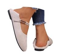 Versatili Scarpe Casual con Design Slip-on e Chiusura a sul Retro, Leggere, con Punta Rotonda, per Tutti i Giorni, per L'Estate, Calzature Piatte Facili da Indossare, per Il Comfort (White, 38)