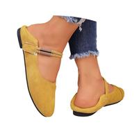 Versatili Scarpe Casual con Design Slip-on e Chiusura a sul Retro, Leggere, con Punta Rotonda, per Tutti i Giorni, per L'Estate, Calzature Piatte Facili da Indossare, per Il Comfort (Yellow, 40)