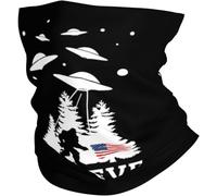 Versatili Sciarpa a Mezza Faccia UFO Alien And Bigfoot Moon Decorazione facciale Decorazione facciale 26X30cm per Pesca,Campeggio,Arrampicata