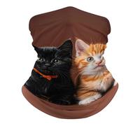 Versatili Sciarpa a Tubo, Passamontagna Cute Kitten Black And Orange Cat Antipolvere Bandana per Arrampicata Yoga Escursionismo