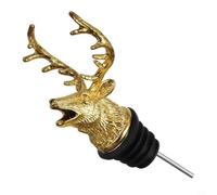 Versatore a forma di testa di cervo in lega di zinco con aeratore integrato e anello in silicone con guarnizione a compressione per un'erogazione costante del vino (dorato)