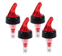 Versatore per bottiglie con misurazione automatica da 4 pezzi, versatori per bottiglie di liquore da 50 ml Dispenser per cocktail di vino caldo (Rosso)