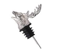 Versatore per Vino Testa di Cervo Versatore Liquore in Acciaio Inossidabile Aeratore per Vino con Testa di Cervo,Bottiglie Vino Acciaio Wine Pourer Argento Strumenti da Bar, per Cocktail Liquore.