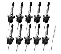 Versatori per Bottiglie,10 Pezzi Versatore per Liquori in Acciaio Inossidabile Metal Pour Dosatore Cocktail Beccuccio Olio Tappi Bottiglie Vino Oliera Salvagoccia,per Vino Succo Aceto Di Alcool