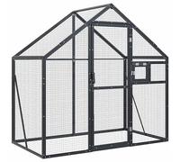 Versear Gabbia per Uccelli Grande, Voliera per Uccelli da Esterno, Gabbia per Pappagalli, Voliera per Uccelli, Gabbia per Uccelli Antracite 179x100x185cm Alluminio